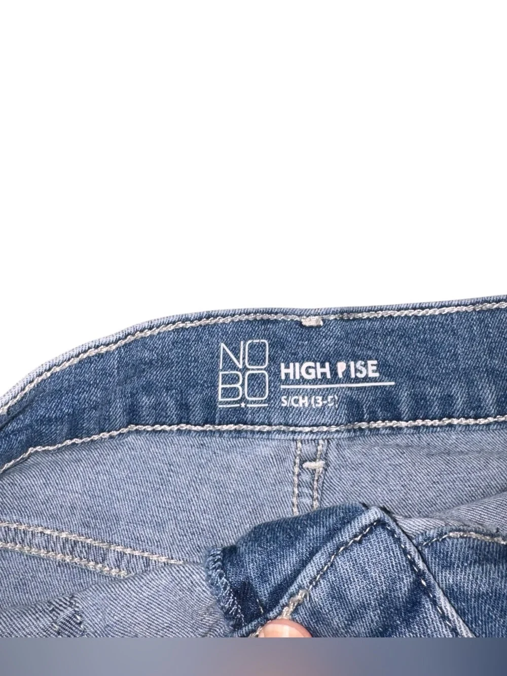 No Boundaries Women's Junior S Small Mini Denim A-Line Skirt Raw Hem Blue